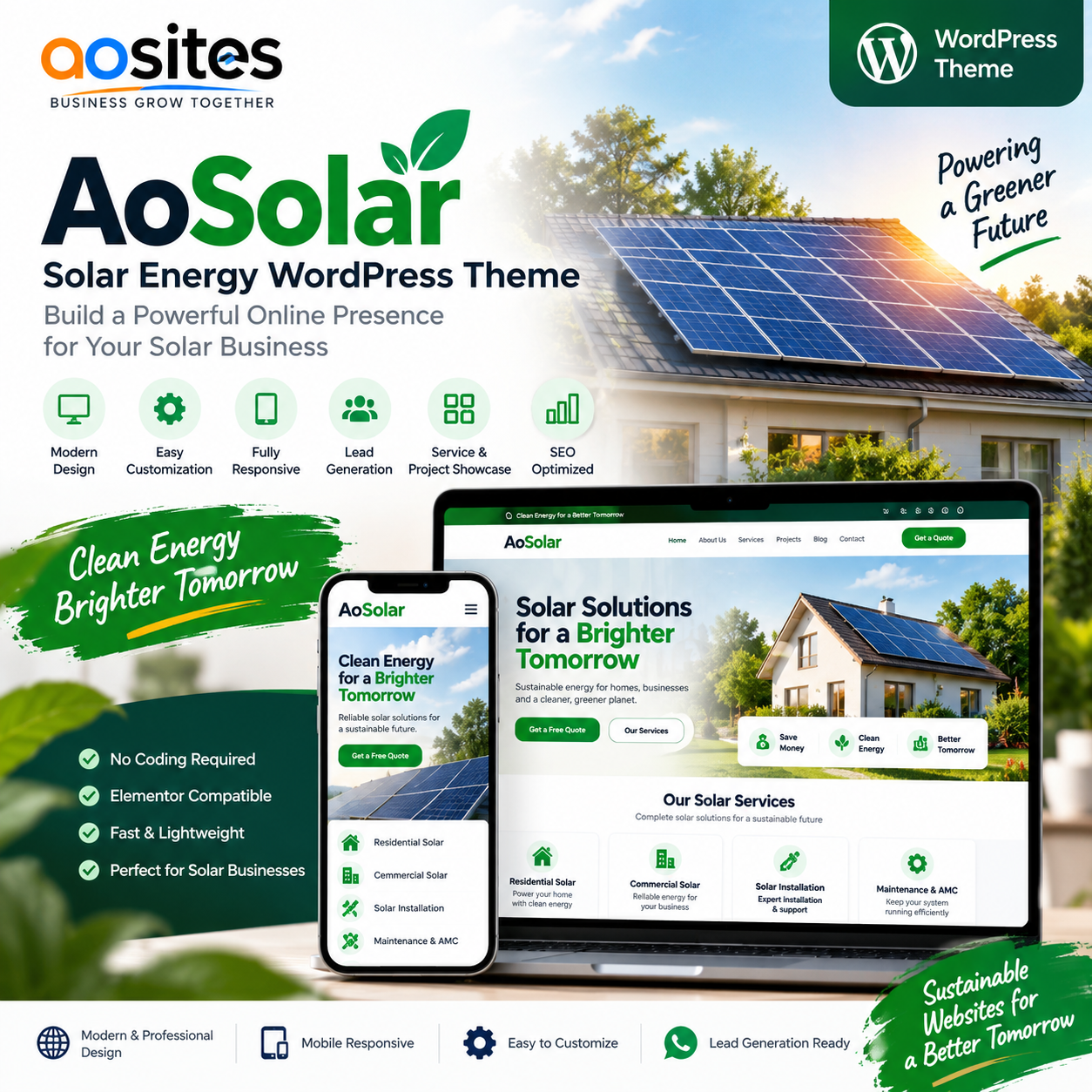 AoSolar - Solar Energy Wordpress Theme